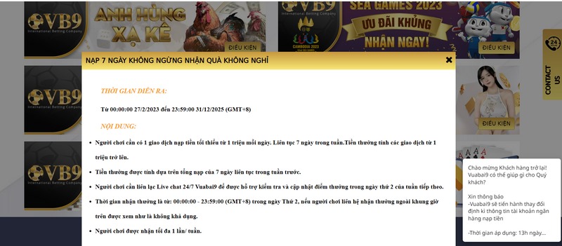 Nạp tiền 7 ngày nhận về ưu đãi không giới hạn ăn đậm 