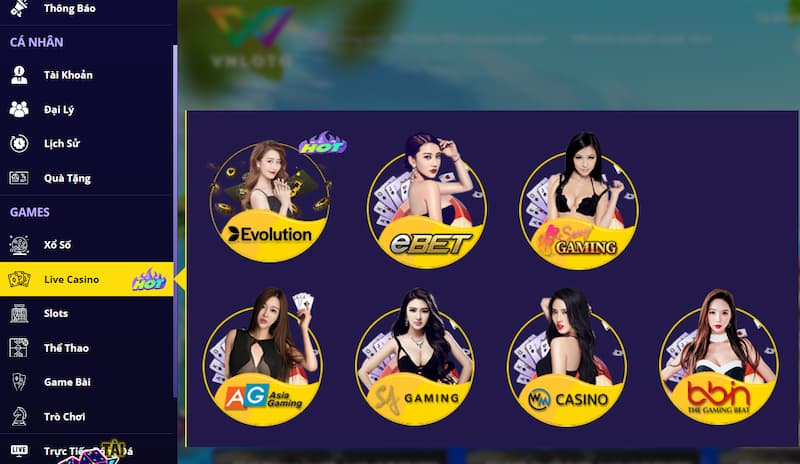 Live Casino với nhiều nhà đơn vị cung cấp