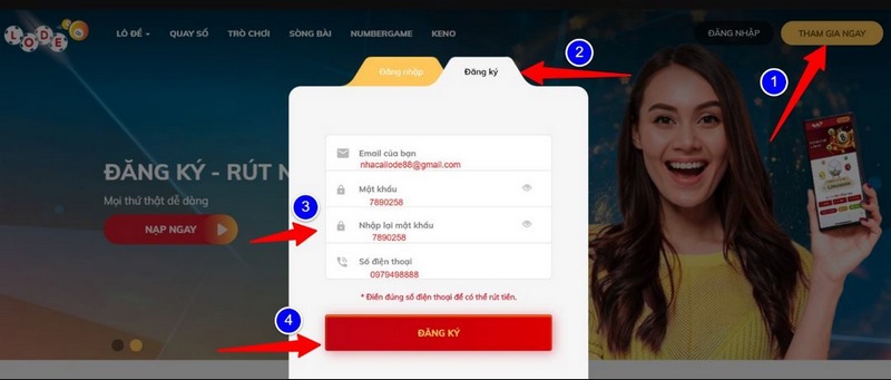 Kiểm tra và xác nhận đăng ký Lode88 khi thông tin hợp lệ