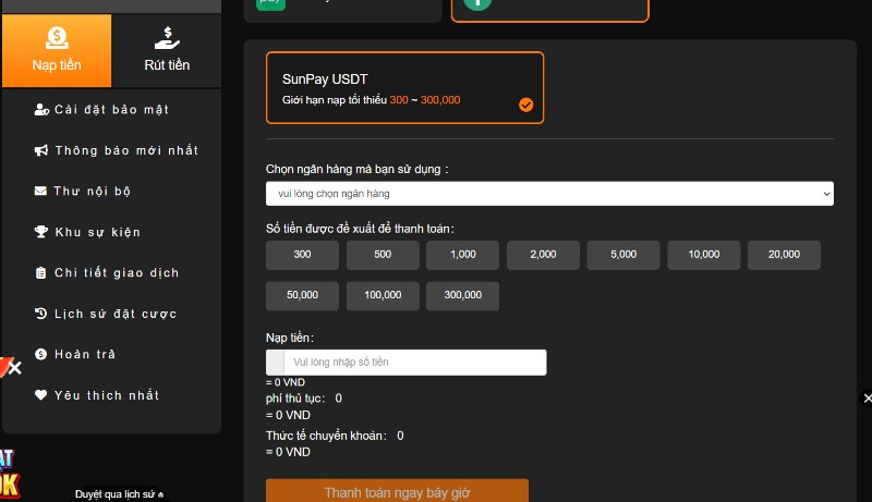 Nạp tiền I9Bet qua USDT nhanh chóng và cực dễ dàng 
